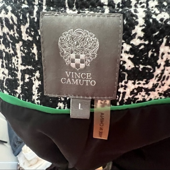 VINCE CAMUTO Black & White Tweed Zip Blazer - Picture 5 of 5